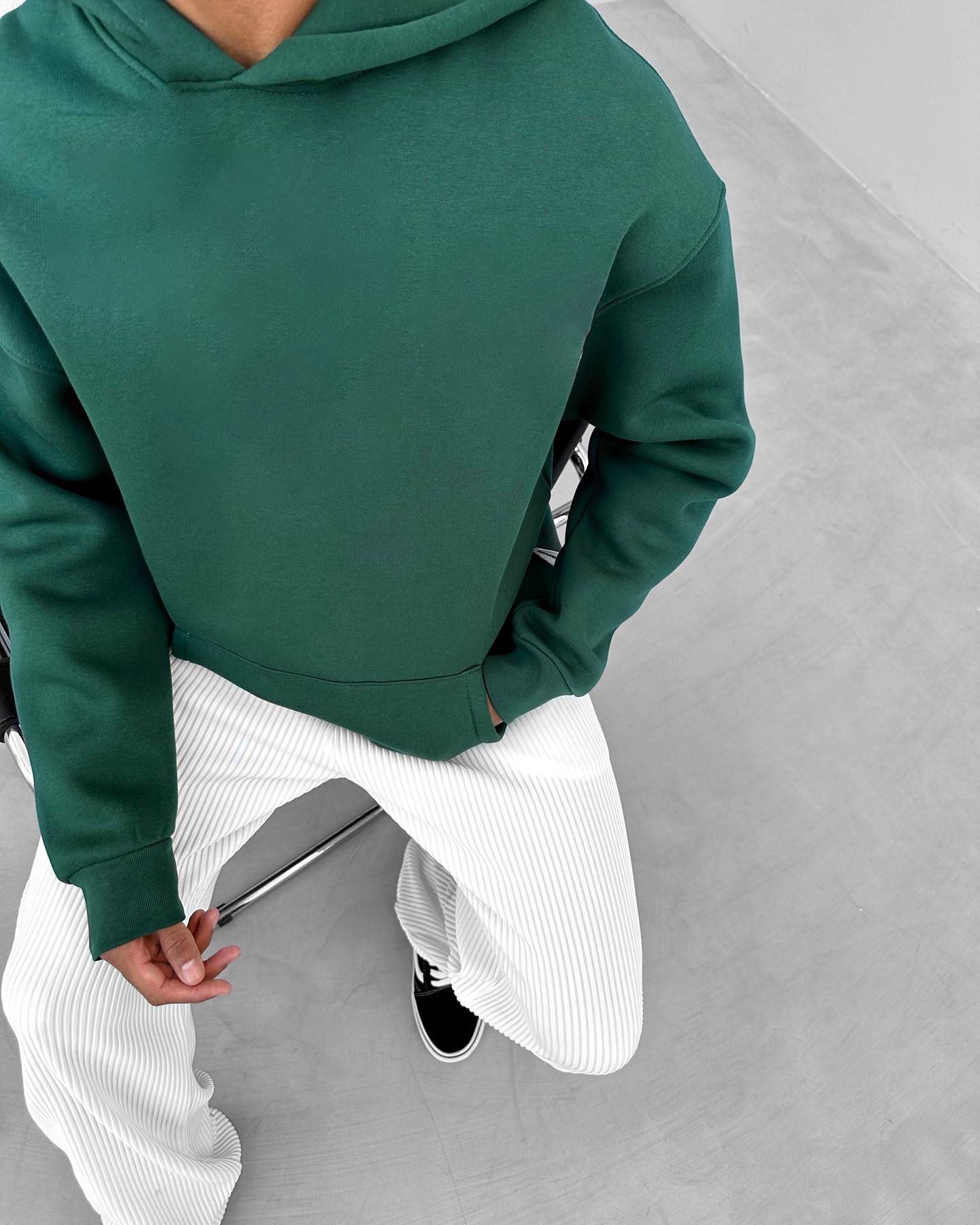 Dark green -hubb- Printed Oversize Hoodie
