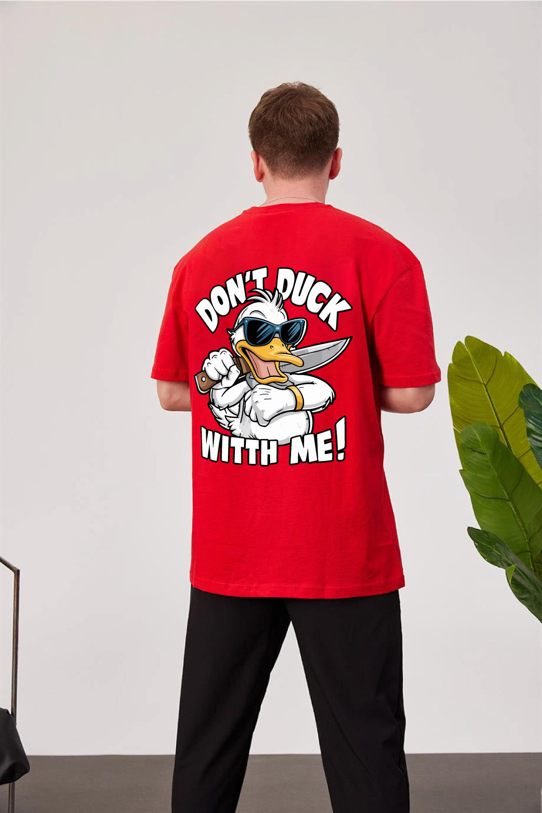 Red -Delinquent- Printed Oversize T-Shirt