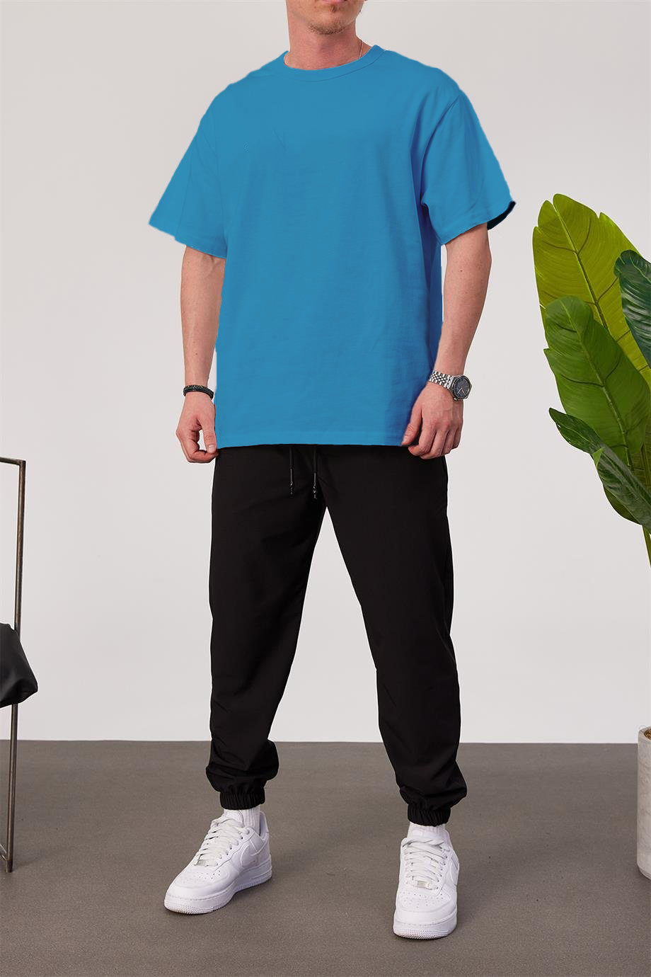 Light Blue Basic Oversize T-Shirt