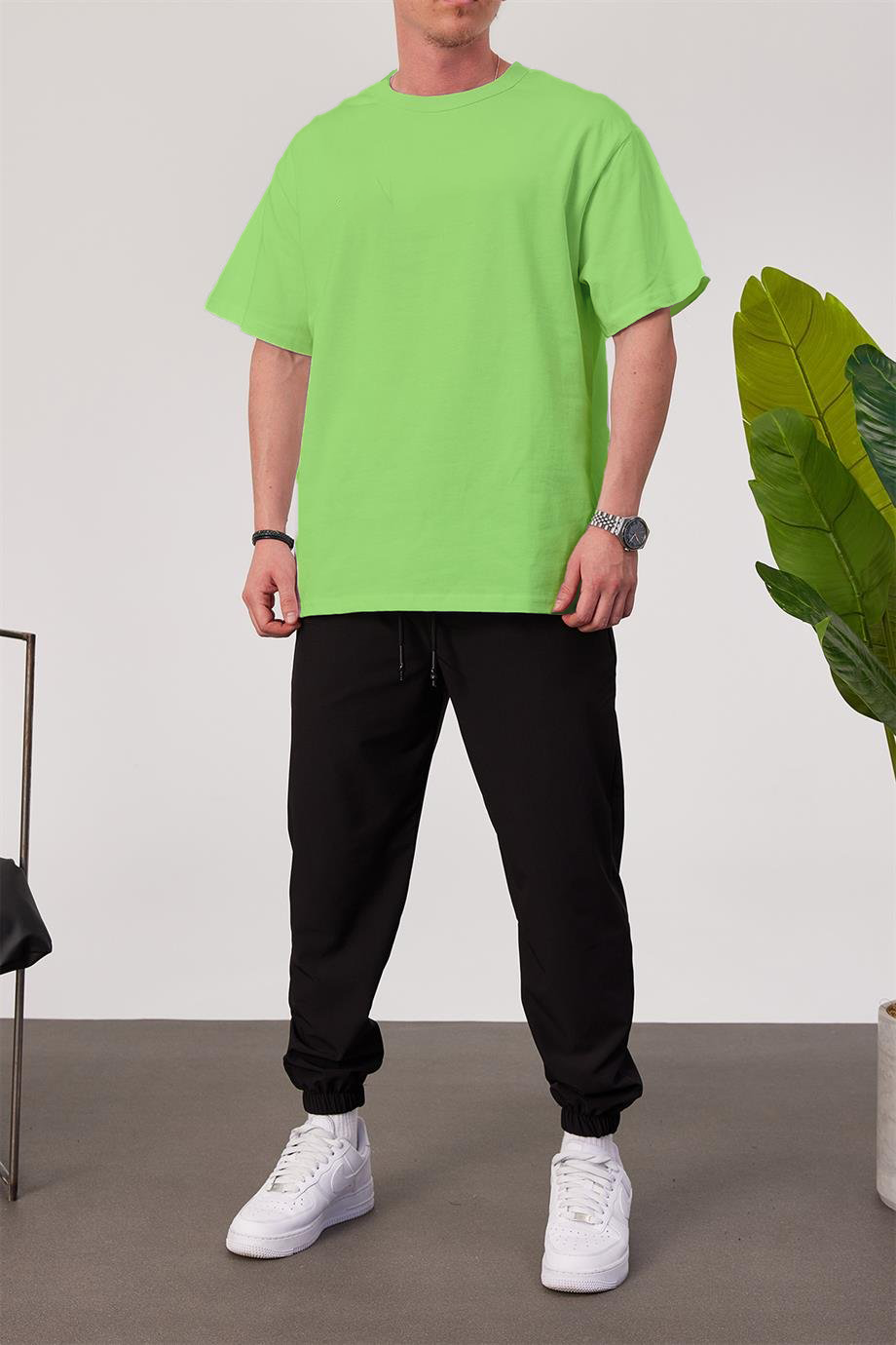 Lime Basic Oversize T-Shirt