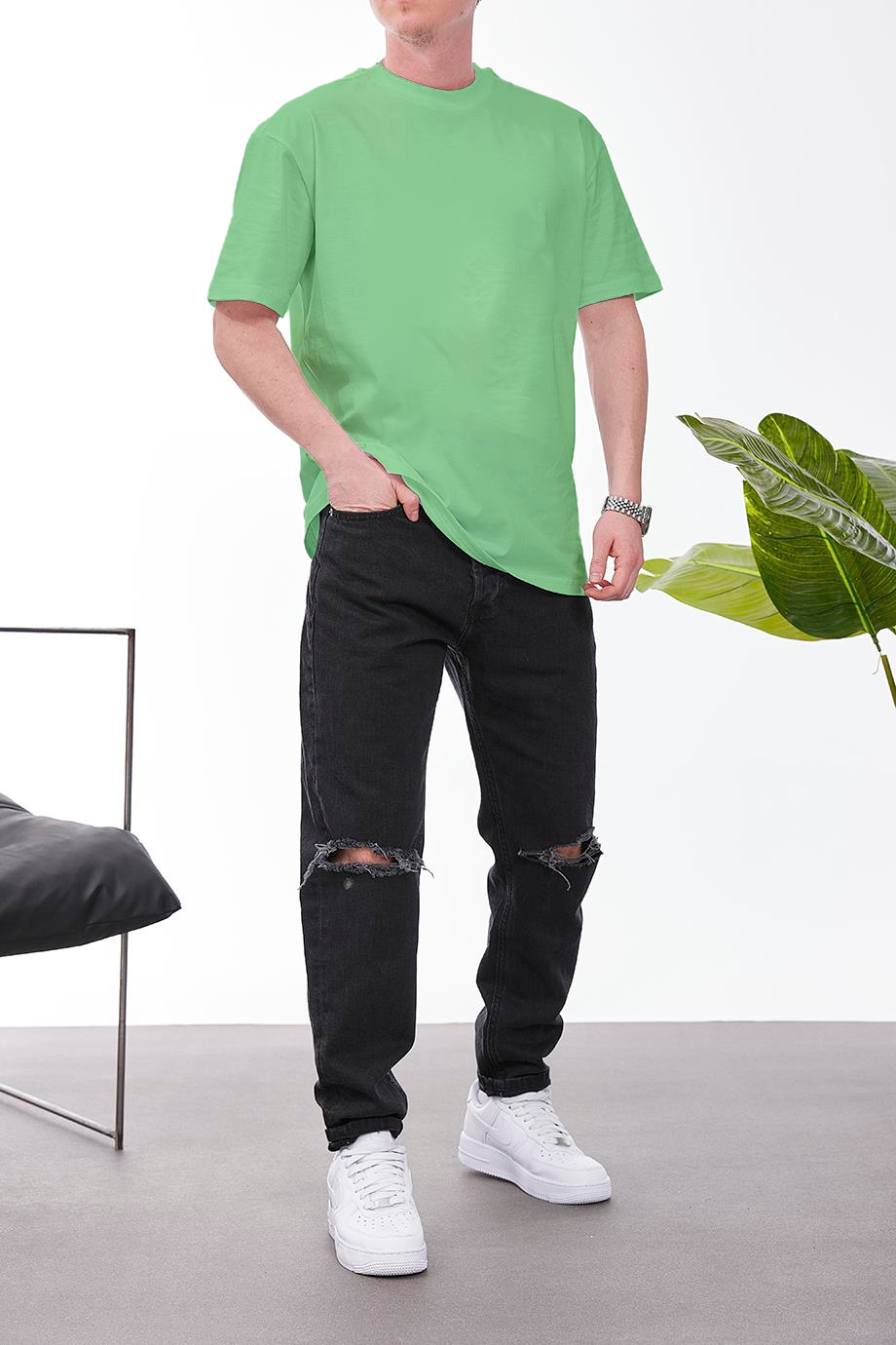 Mint-Green Basic Oversize T-Shirt