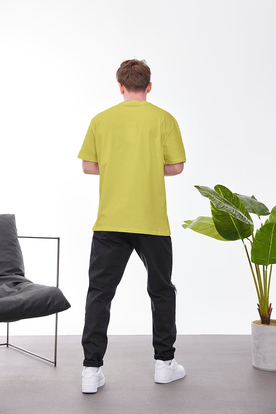 Yellow Basic Oversize T-Shirt