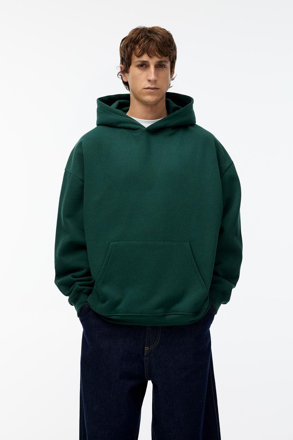 Dark green -Delinquent- Printed Oversize Hoodie