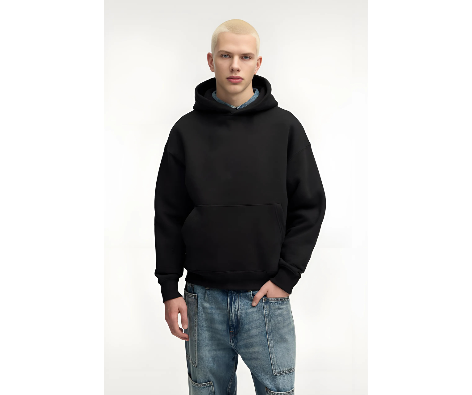 Black -Dont mess with me- Printed Oversize Hoodie