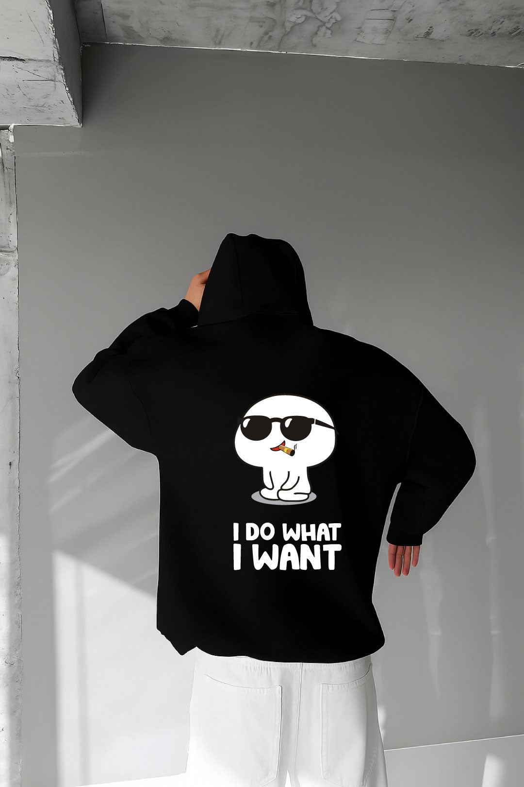 Black -cool gang- Printed Oversize Hoodie