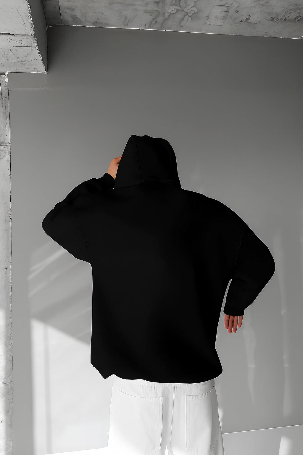 Black -camel- Printed Oversize Hoodie