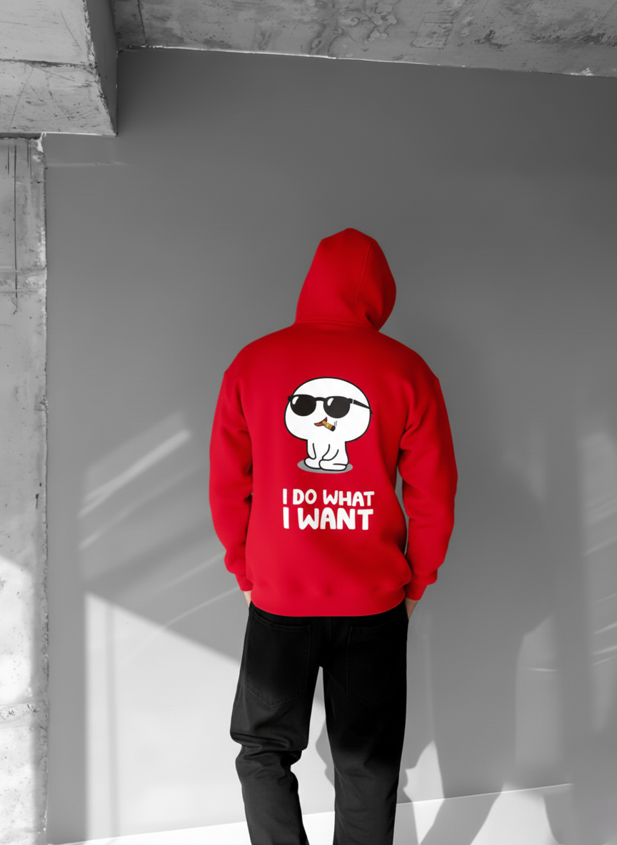 Red -cool gang- Printed Oversize Hoodie