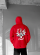 Red -Stay Crazy- Printed Oversize Hoodie