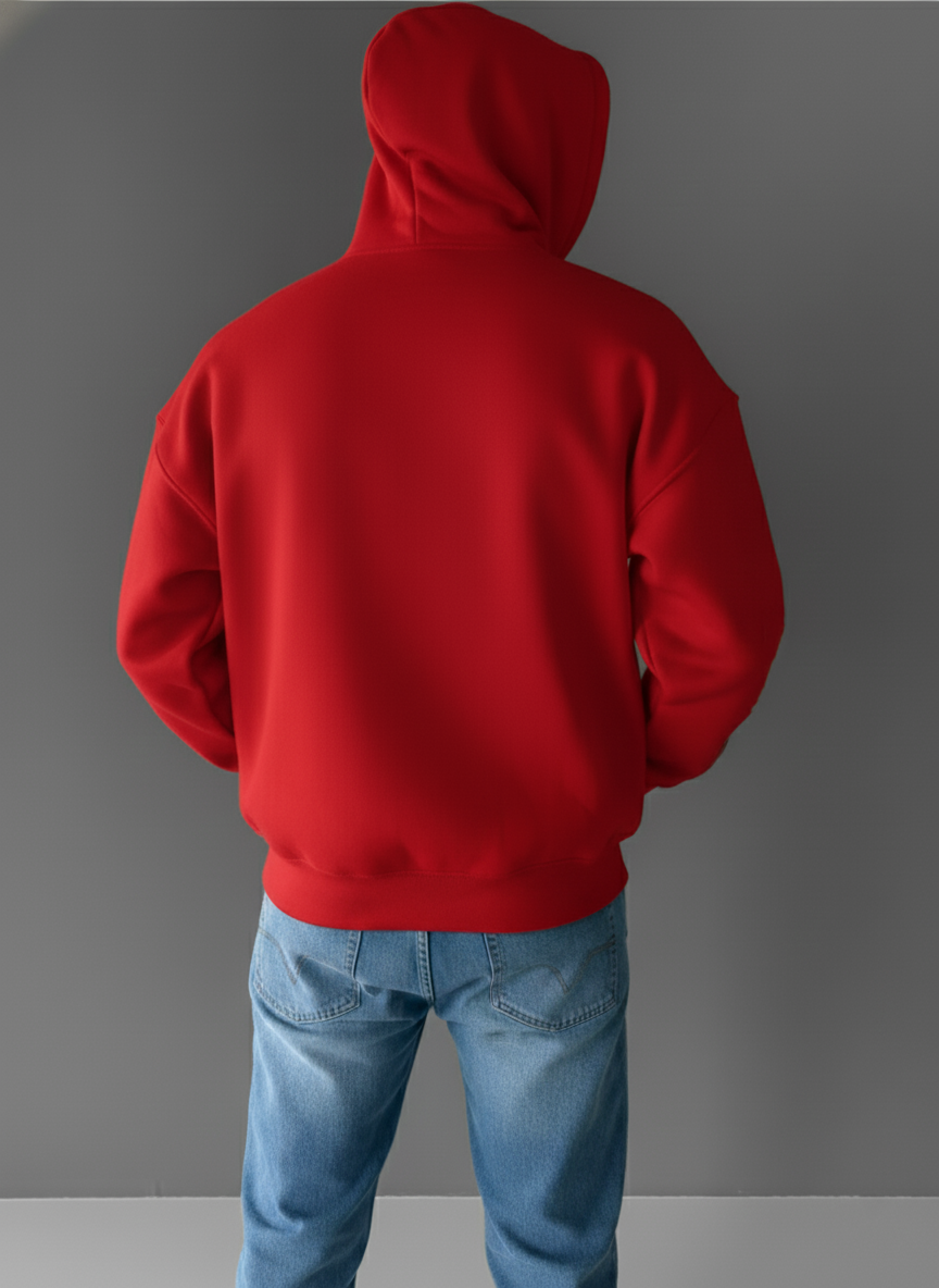 Red -aladdin- Printed Oversize Hoodie