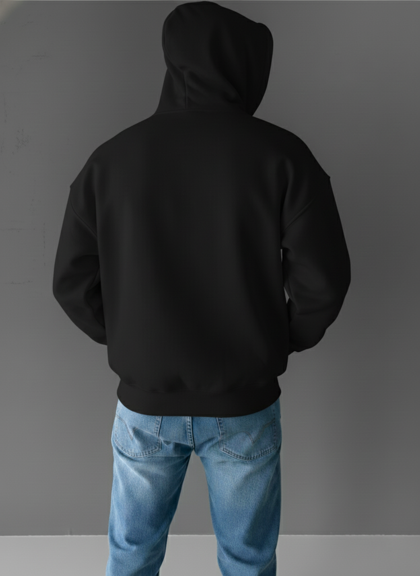 Black -aladdin- Printed Oversize Hoodie