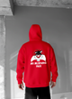 Red - Morning Face- Printed Oversize Hoodie