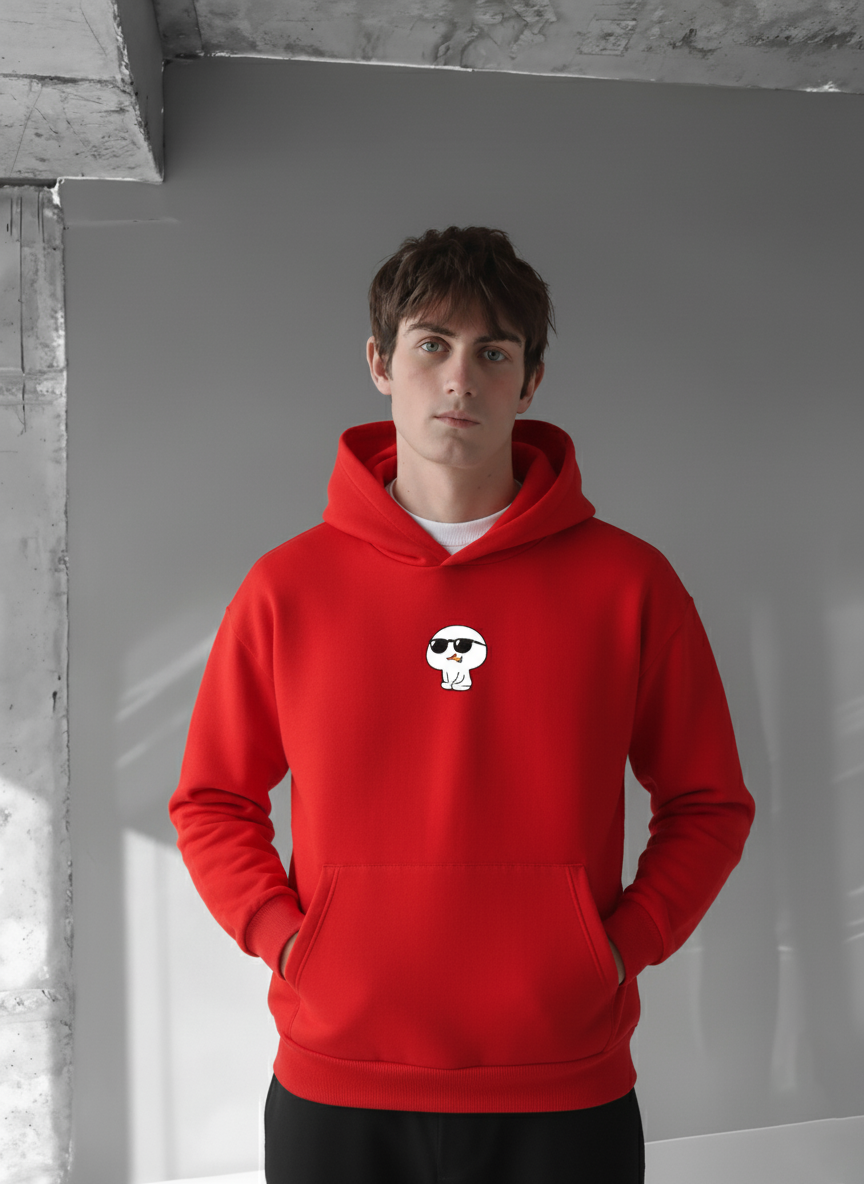Red -cool gang- Printed Oversize Hoodie