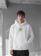 White -LA California- Printed Oversize Hoodie