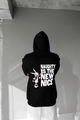 Black -Naughty- Printed Oversize Hoodie