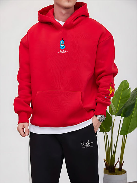 Red -aladdin- Printed Oversize Hoodie