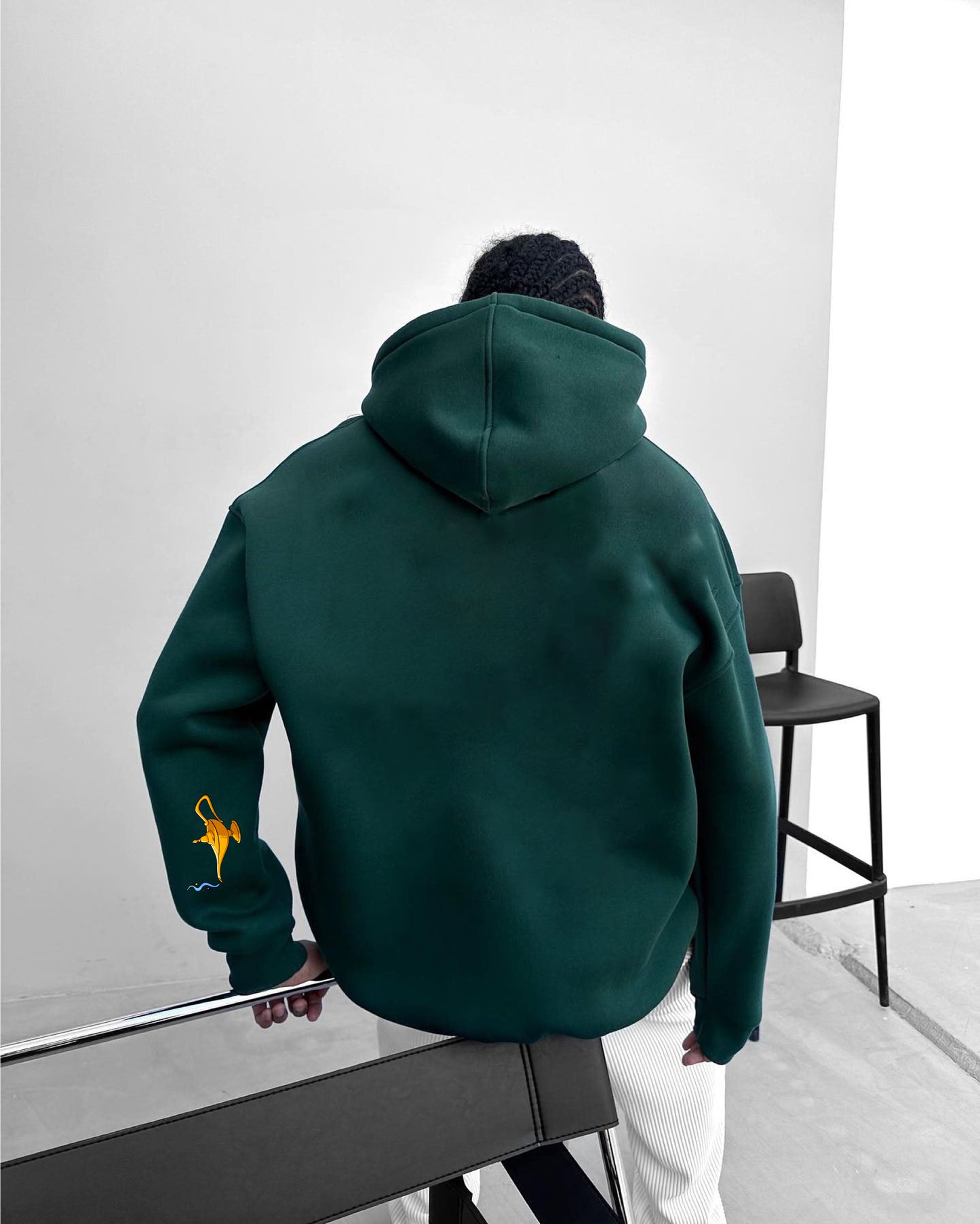 Dark green -aladdin- Printed Oversize Hoodie