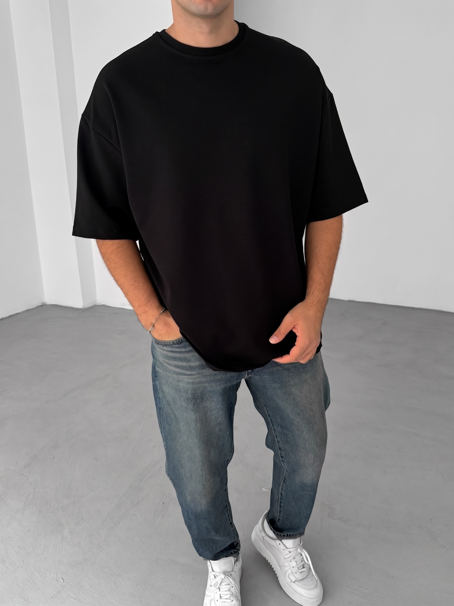 Premium Black -Hubb X Dice- Printed Oversize T-Shirt