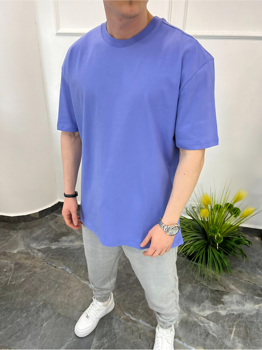 Purple Basic Oversize T-Shirt