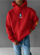 Red -aladdin- Printed Oversize Hoodie