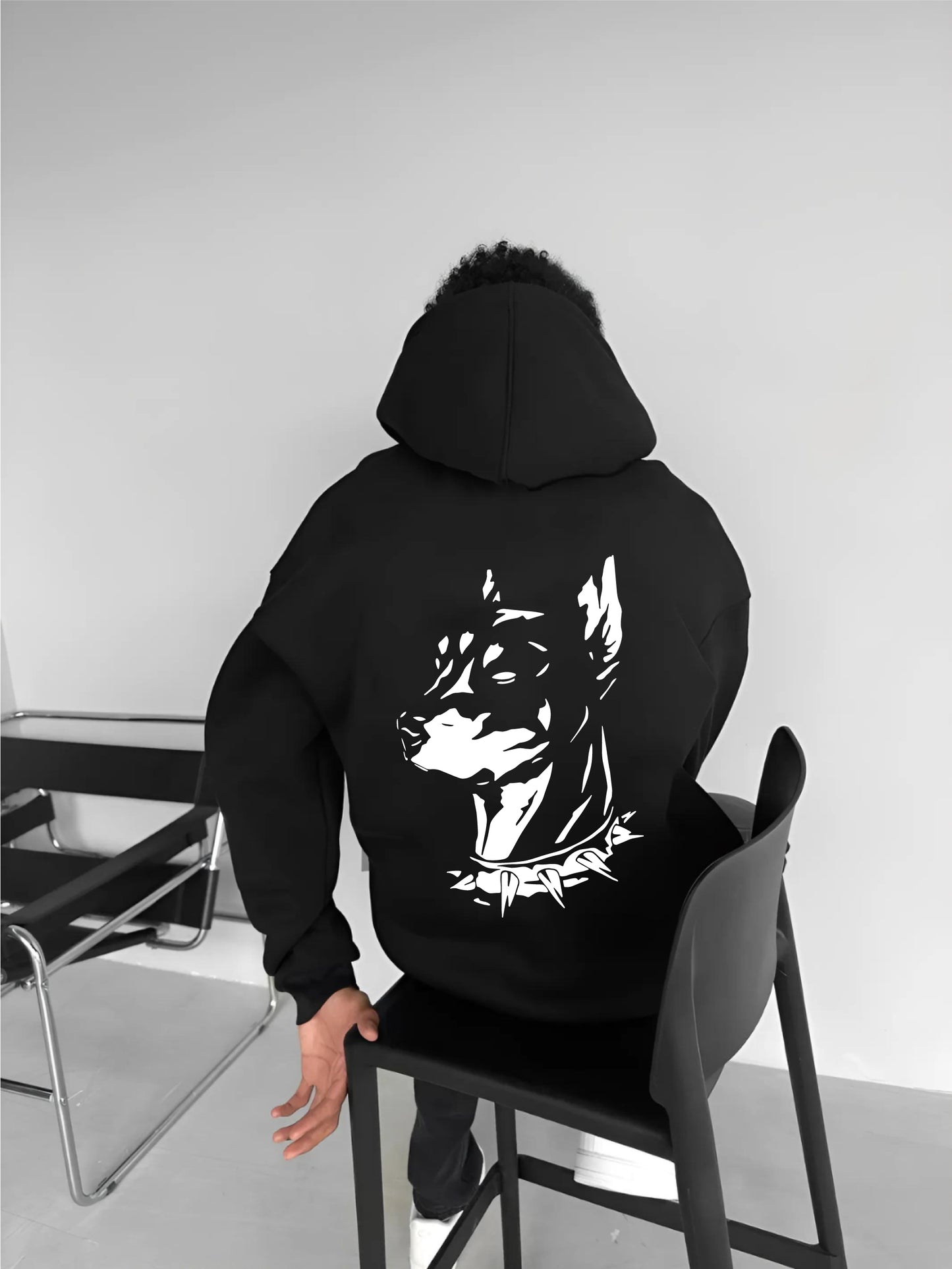 Black -Cthdream- Printed Oversize Hoodie