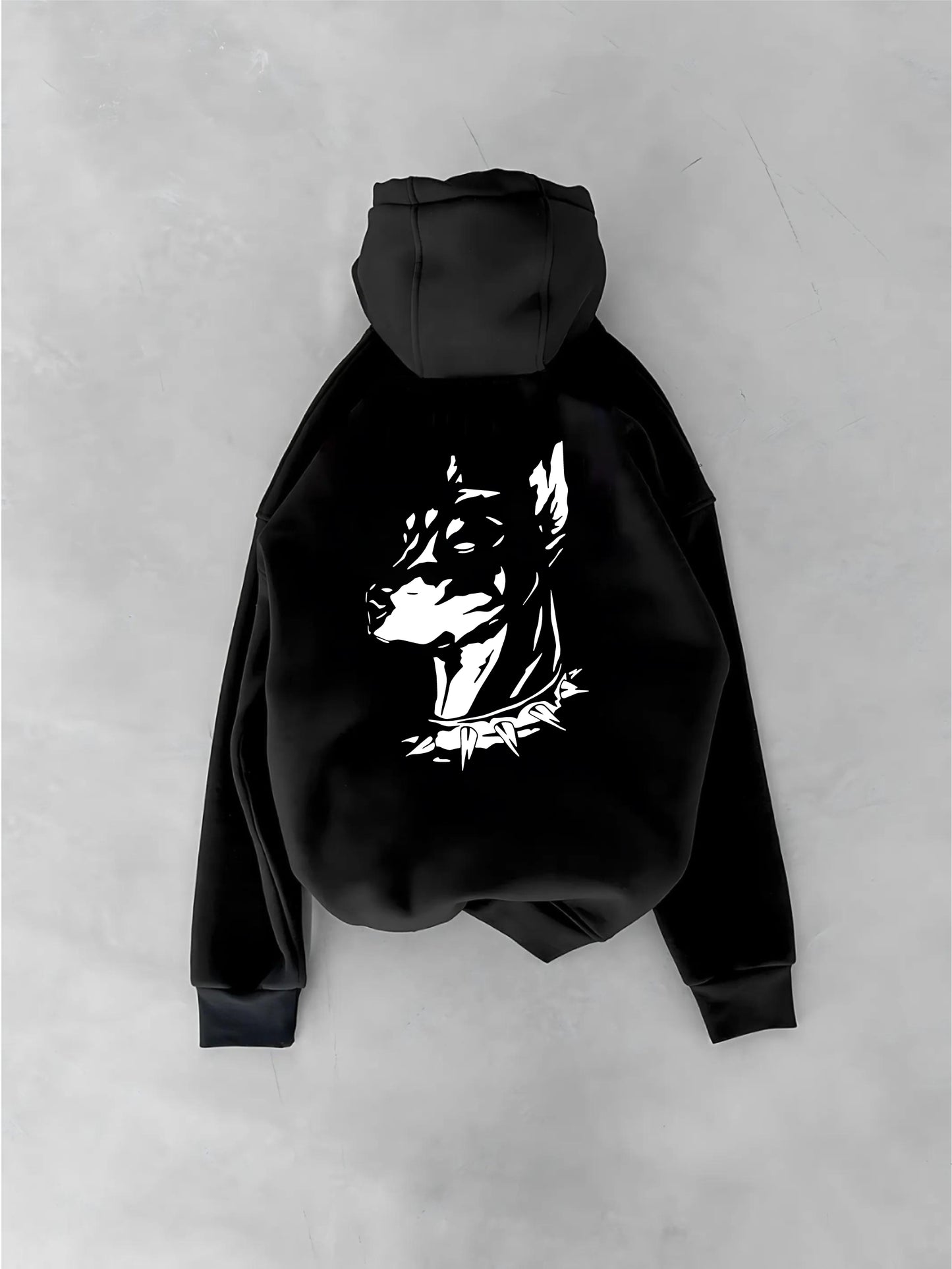 Black -Cthdream- Printed Oversize Hoodie