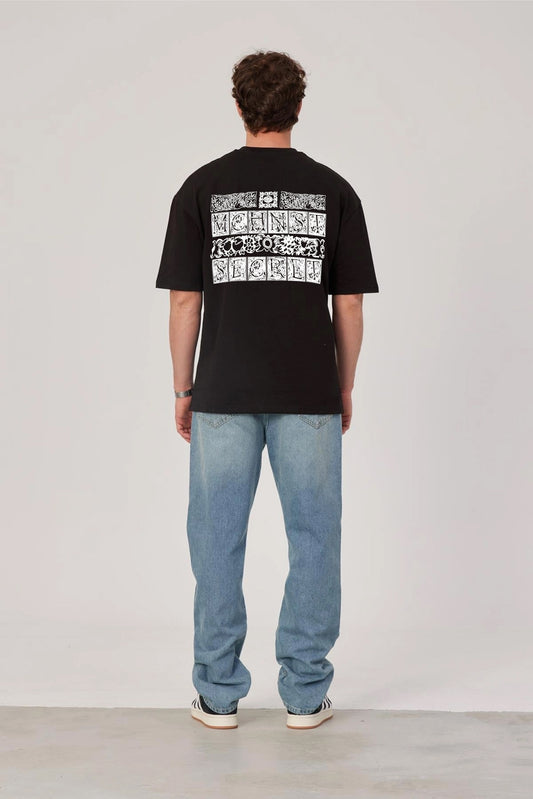 Black -machinest- Printed Oversize T-Shirt