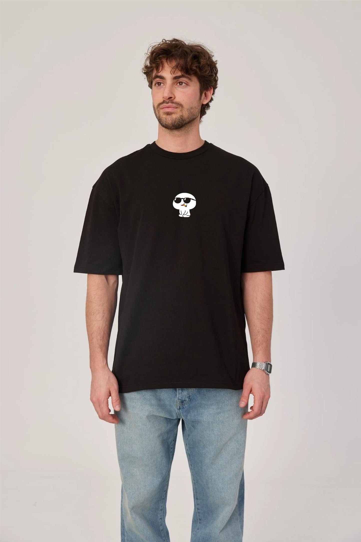 Black -cool gang- Printed Oversize T-Shirt