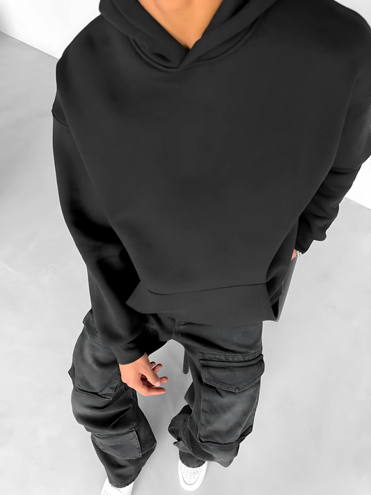 Black Basic Oversize Hoodie