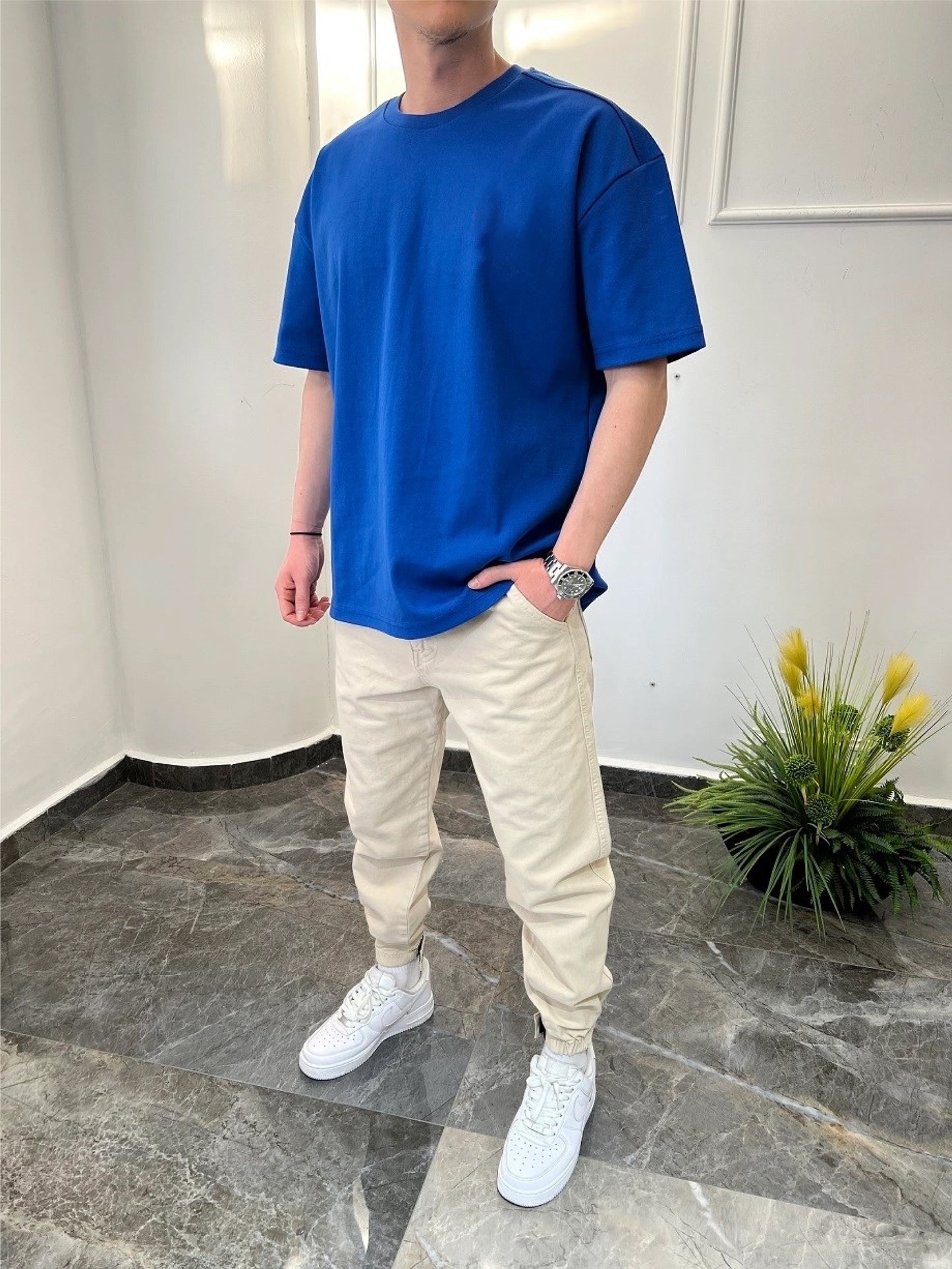 Royal Blue Basic Oversize T-Shirt