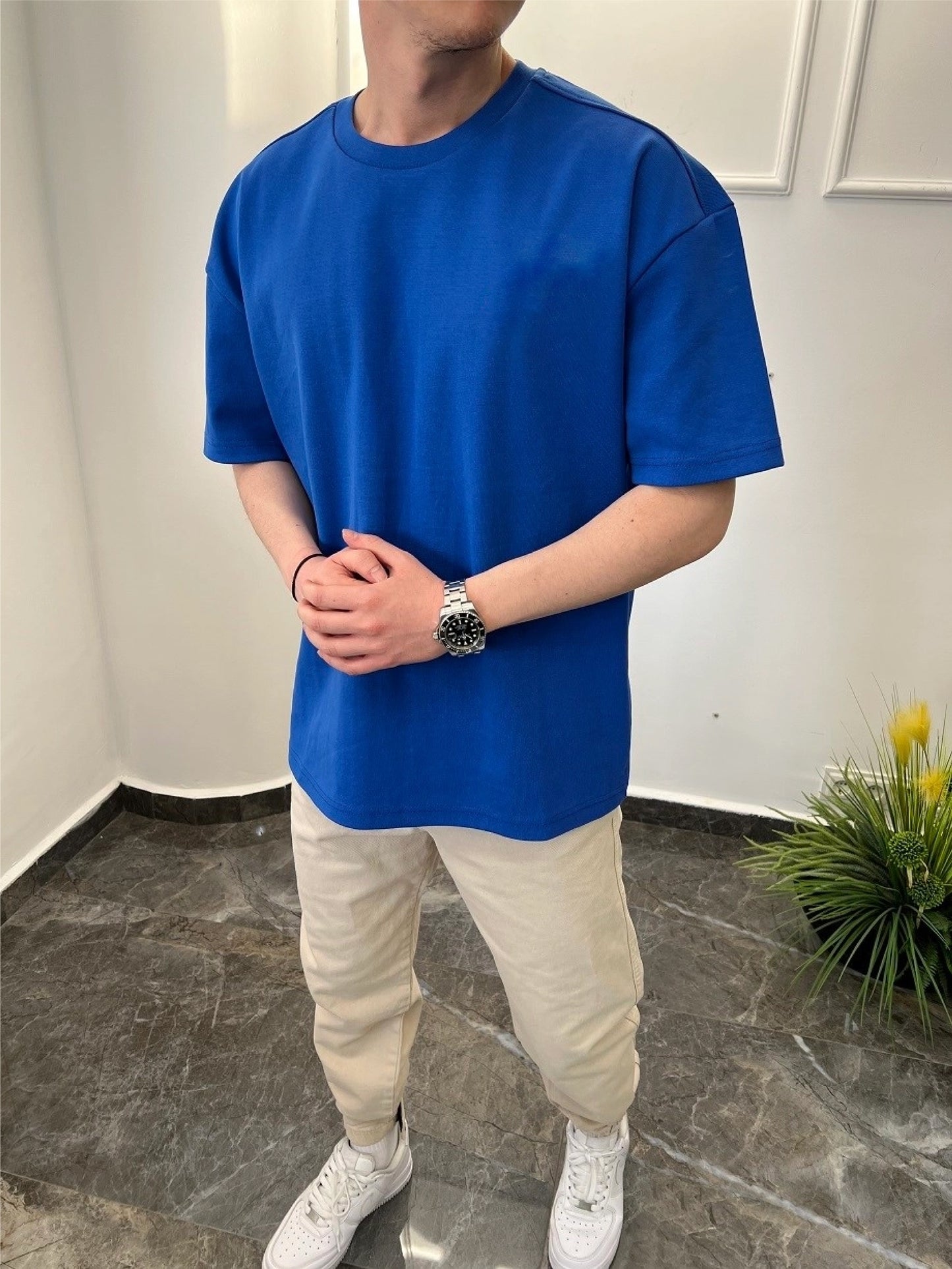 Royal Blue Basic Oversize T-Shirt