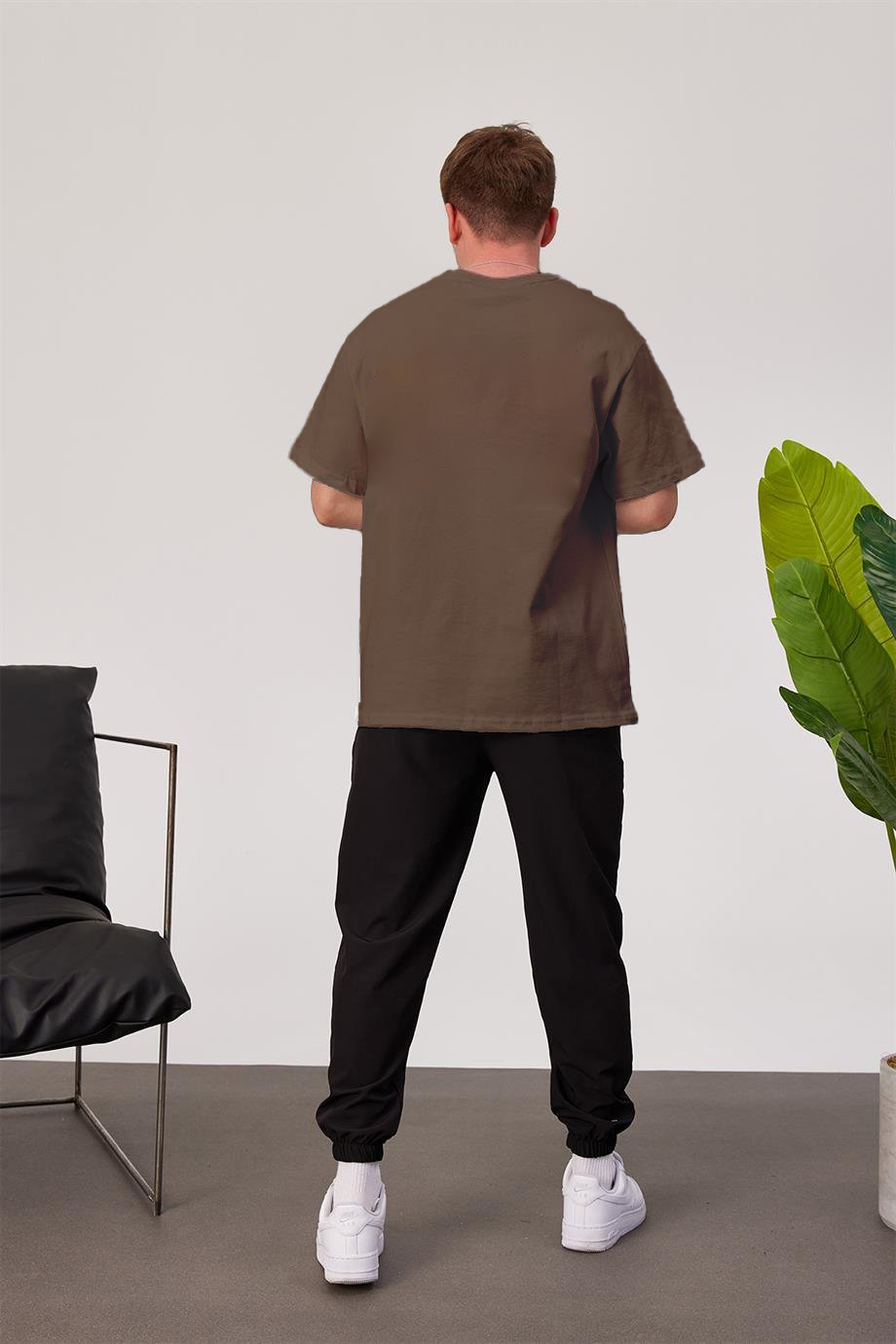 Brown Basic Oversize T-Shirt