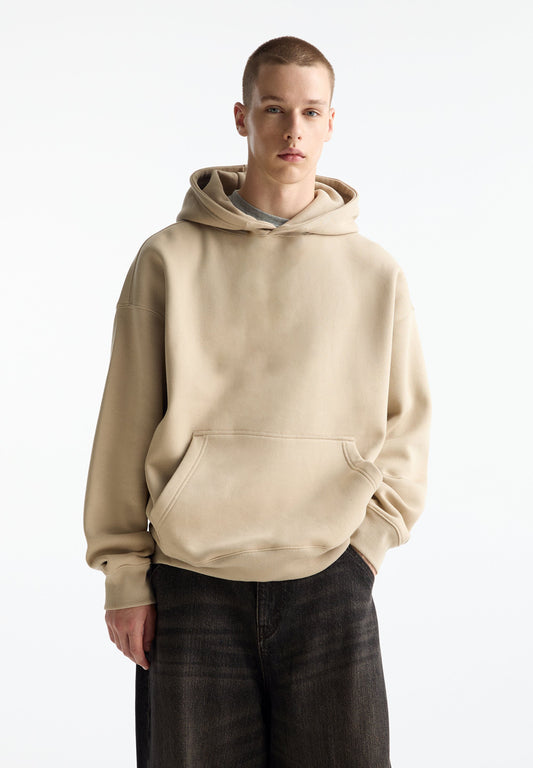 Beige Basic Oversize Hoodie