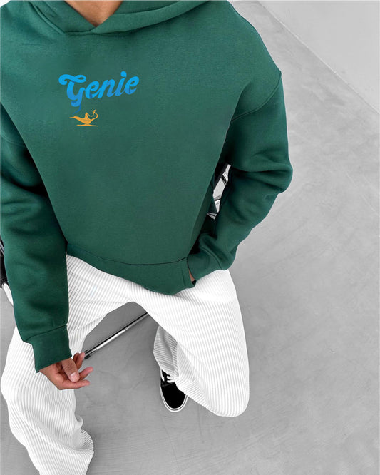 Dark green -genie- Printed Oversize Hoodie