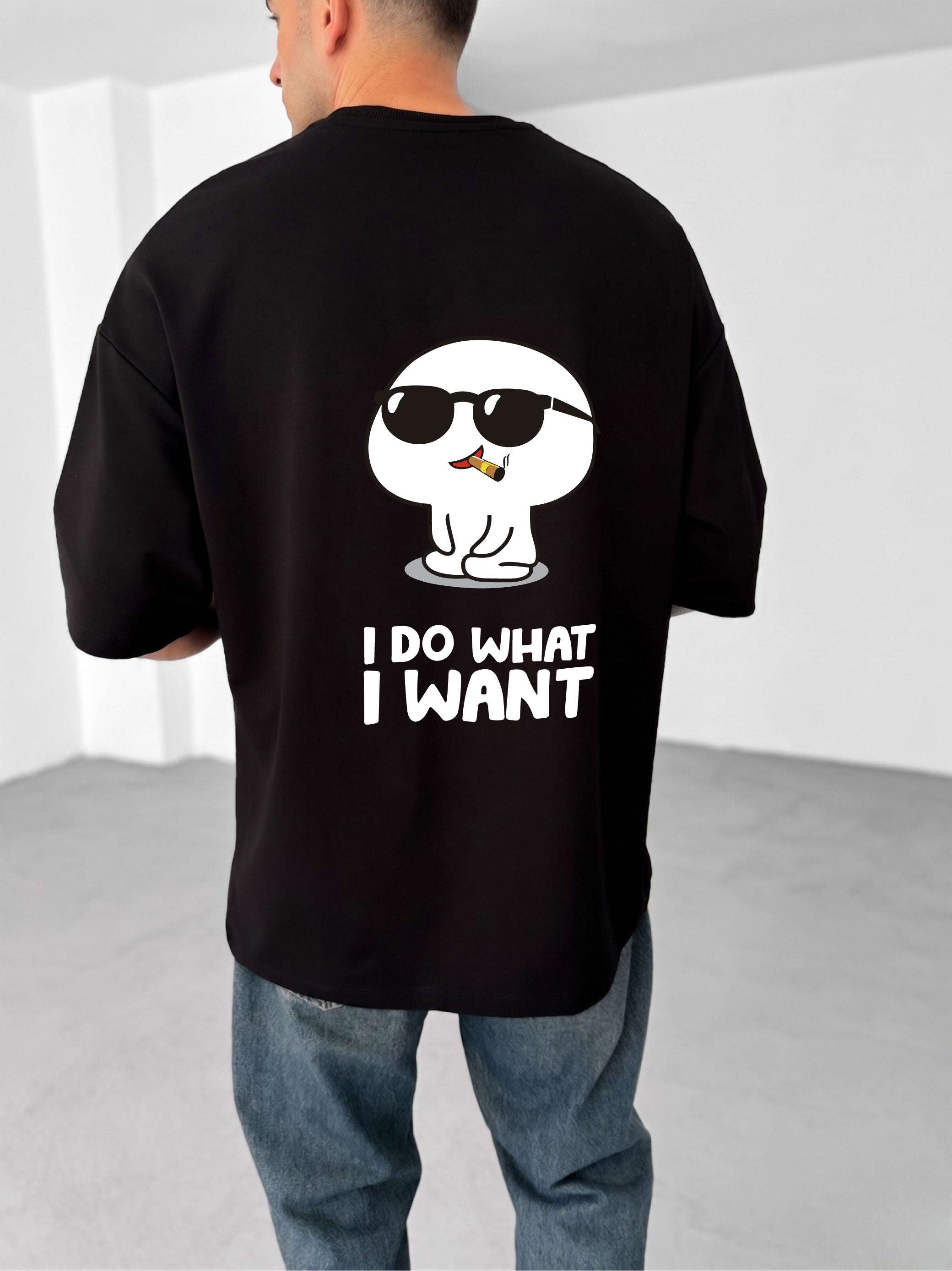 Premium Black -cool gang- Printed Oversize T-Shirt
