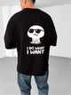Premium Black -cool gang- Printed Oversize T-Shirt