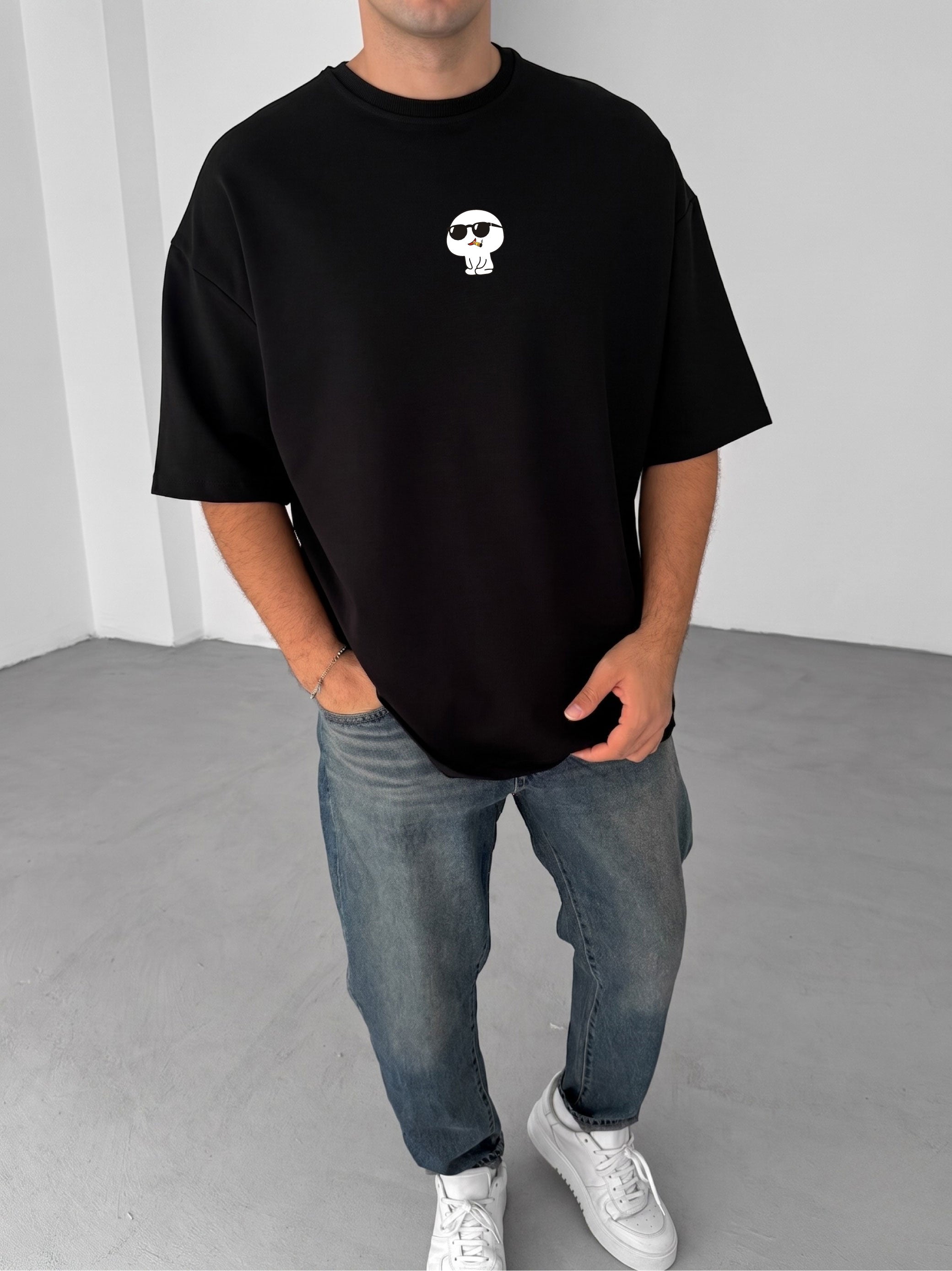 Premium Black -cool gang- Printed Oversize T-Shirt