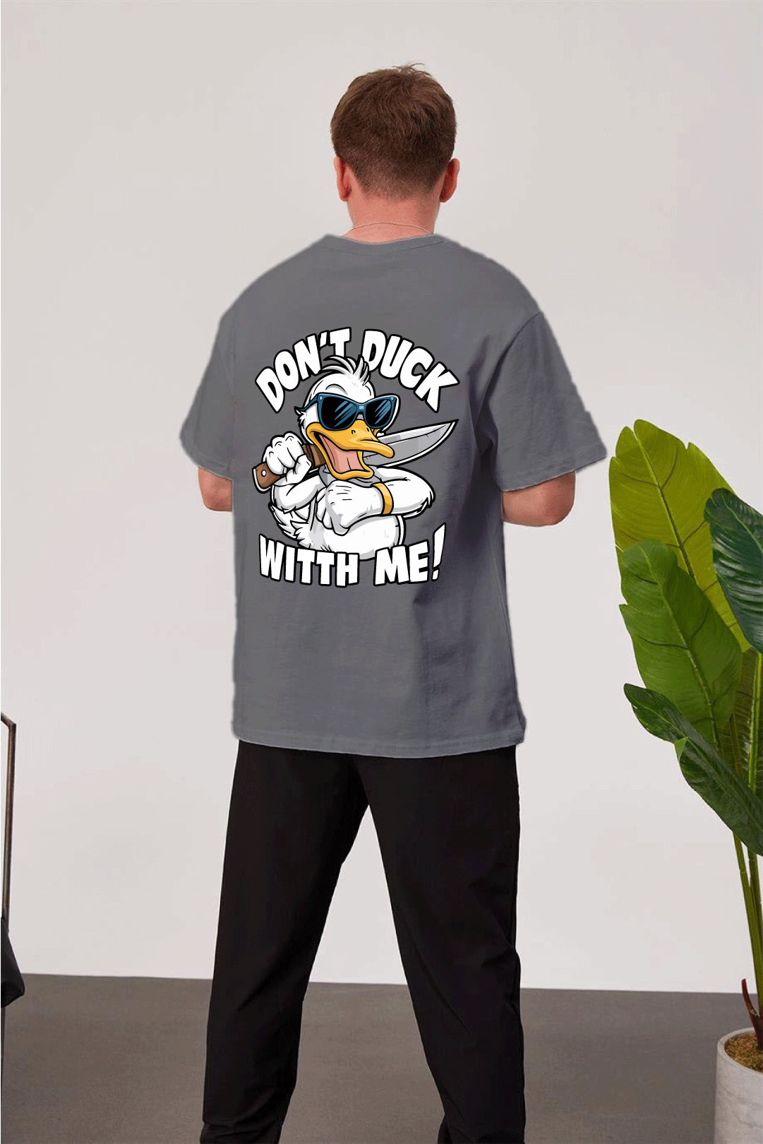 Smoked -Delinquent- Printed Oversize T-Shirt