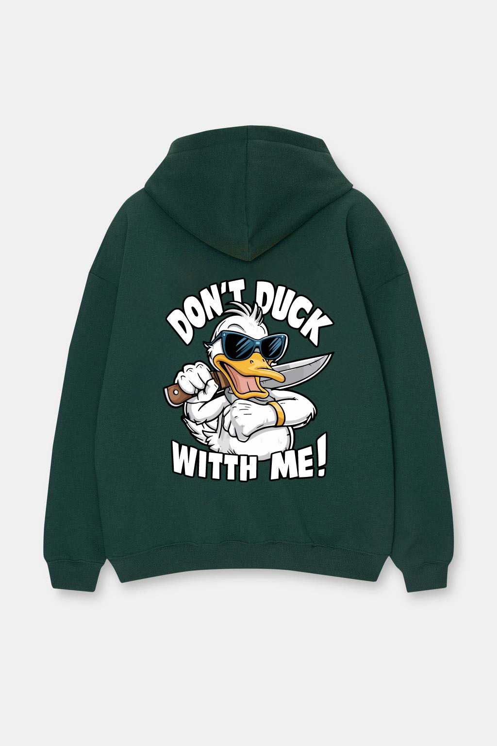 Dark green -Delinquent- Printed Oversize Hoodie
