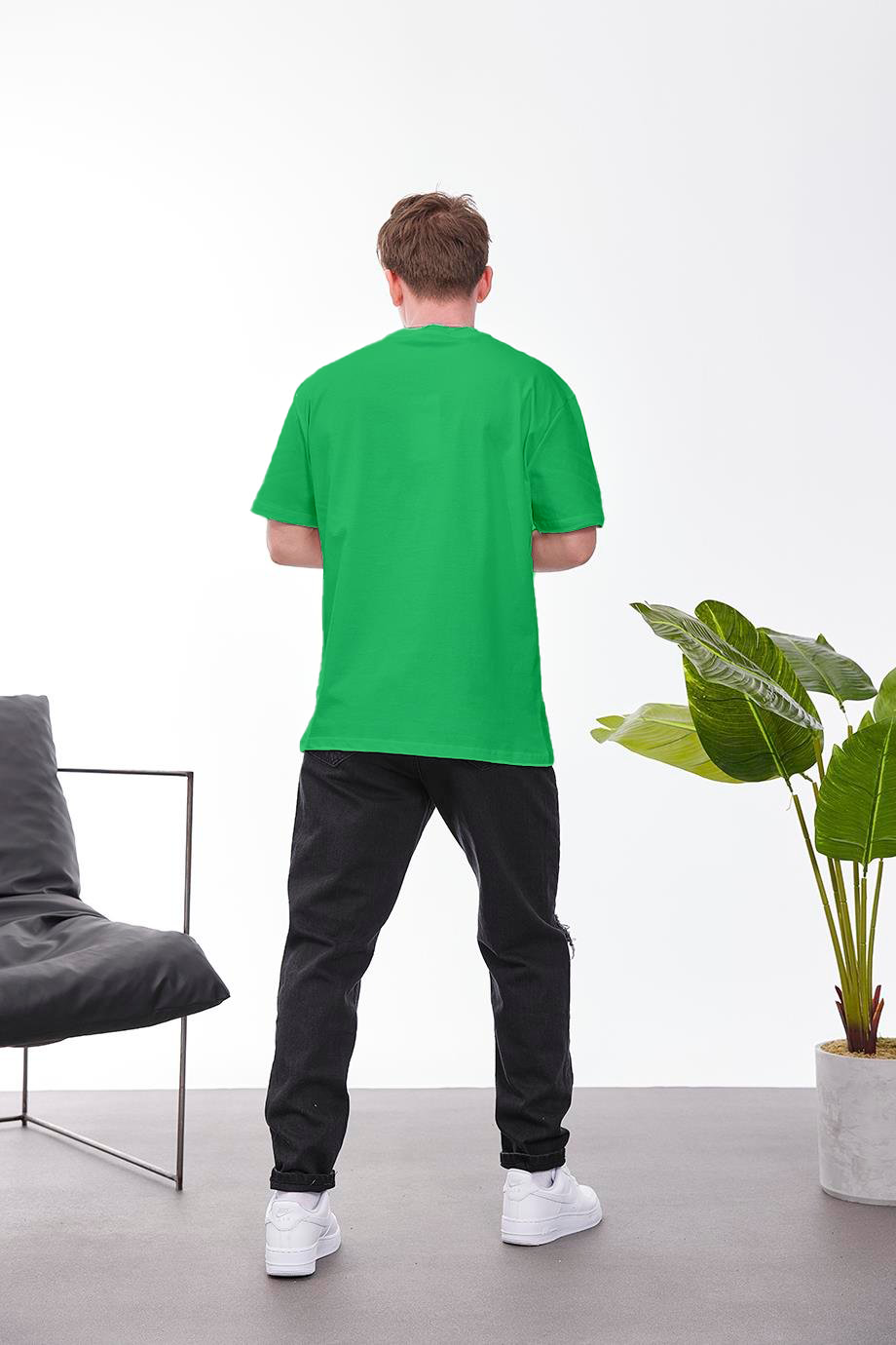 Green Basic Oversize T-Shirt