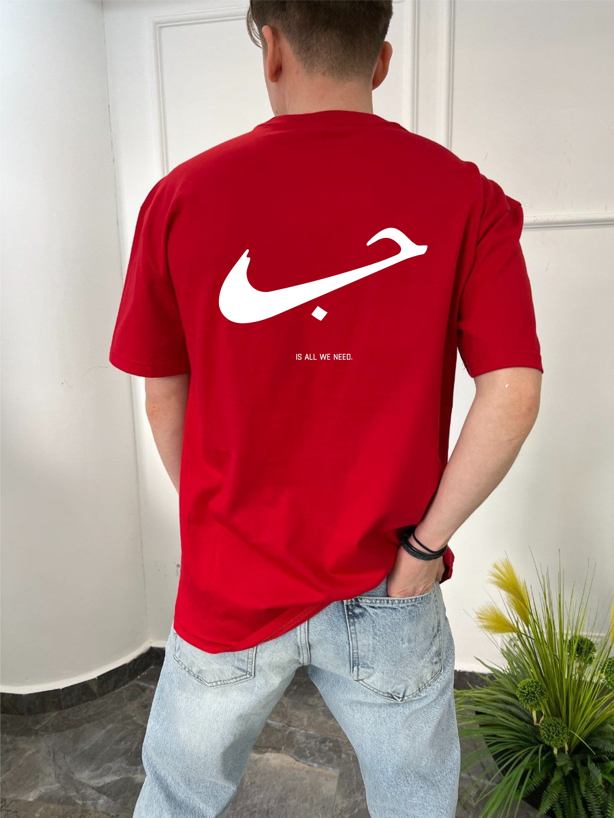 Red -Hubb- Printed Oversize T-Shirt
