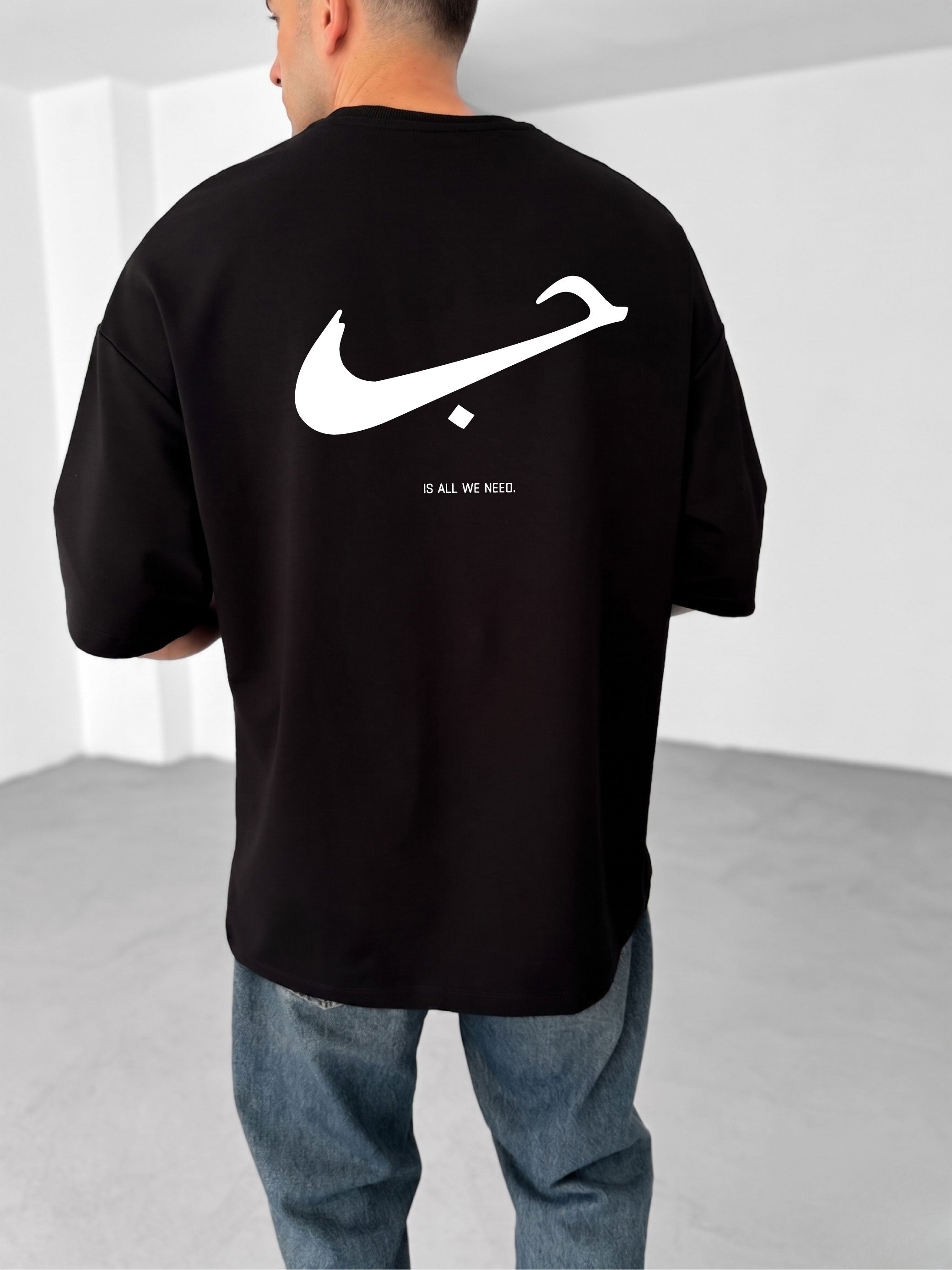 Premium Black -Hubb- Printed Oversize T-Shirt