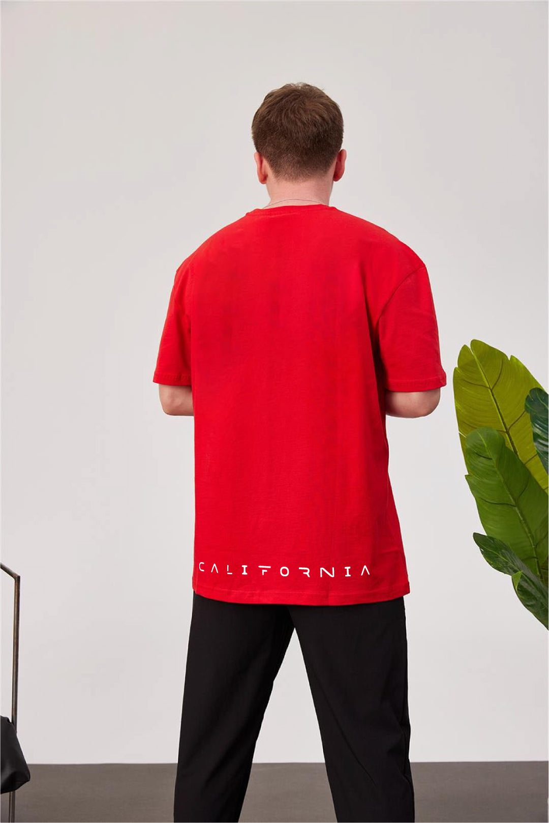 Red -LA California- Printed Oversize T-Shirt