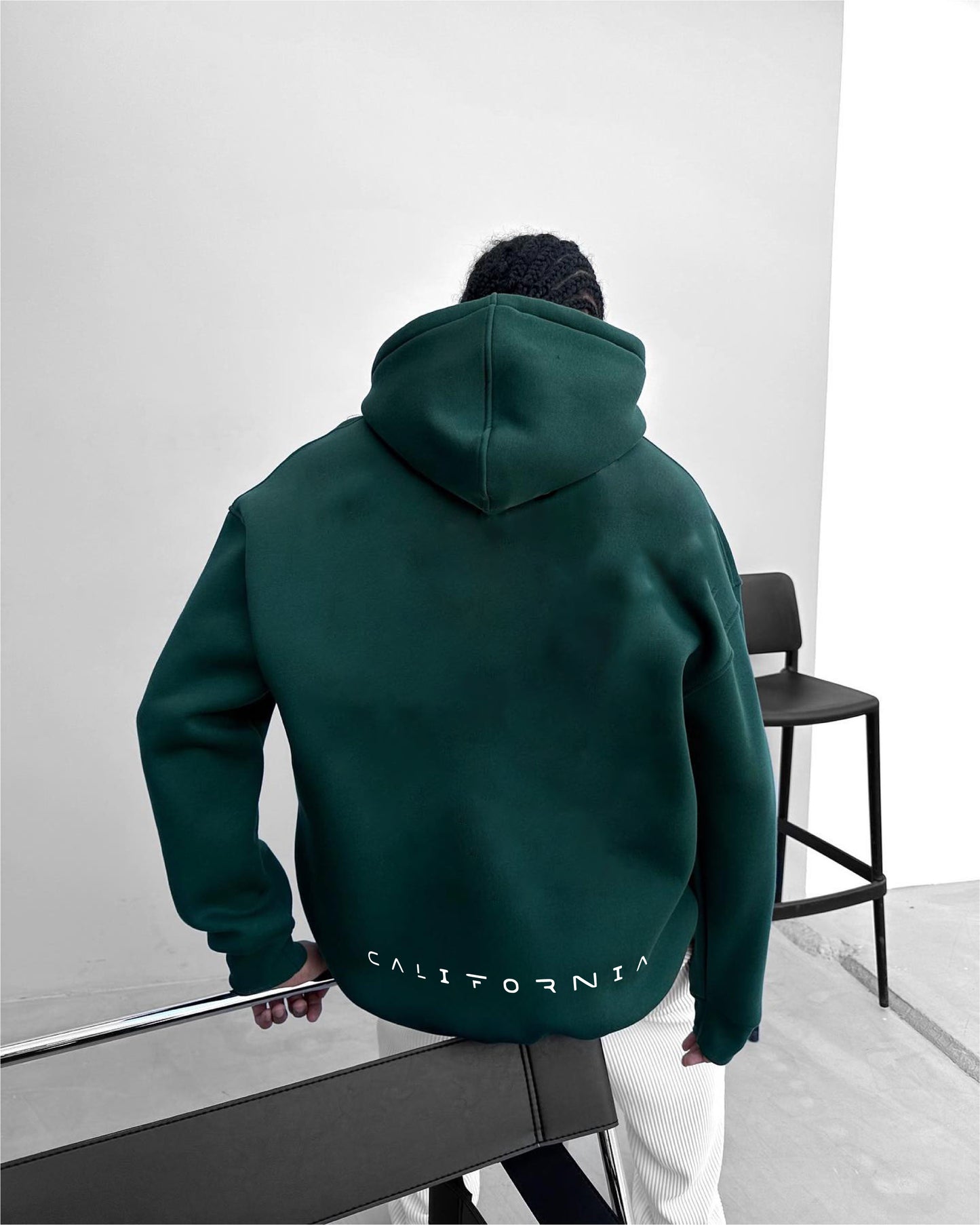 Dark green -LA California- Printed Oversize Hoodie