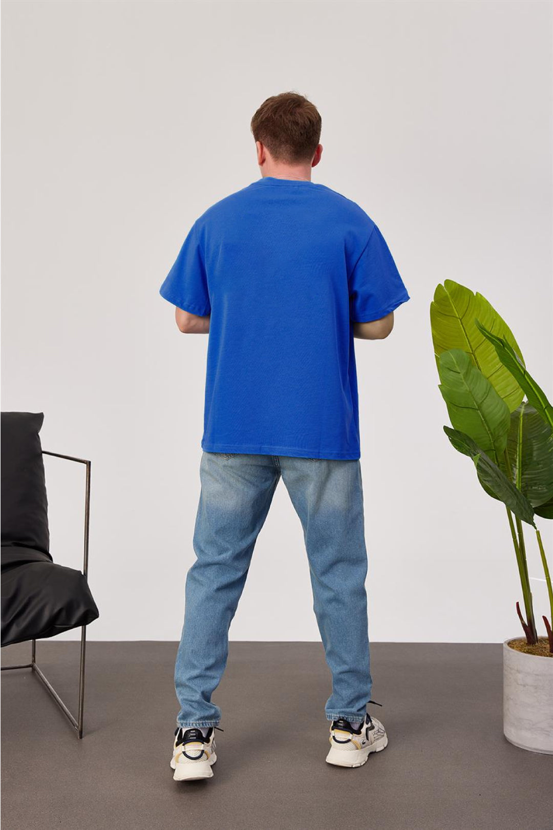 Royal Blue -Cute Potato- Printed Oversize T-Shirt