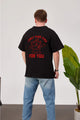 Black -Eyes Love- Printed Oversize T-Shirt