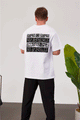White -Machinest- Printed Oversize T-Shirt