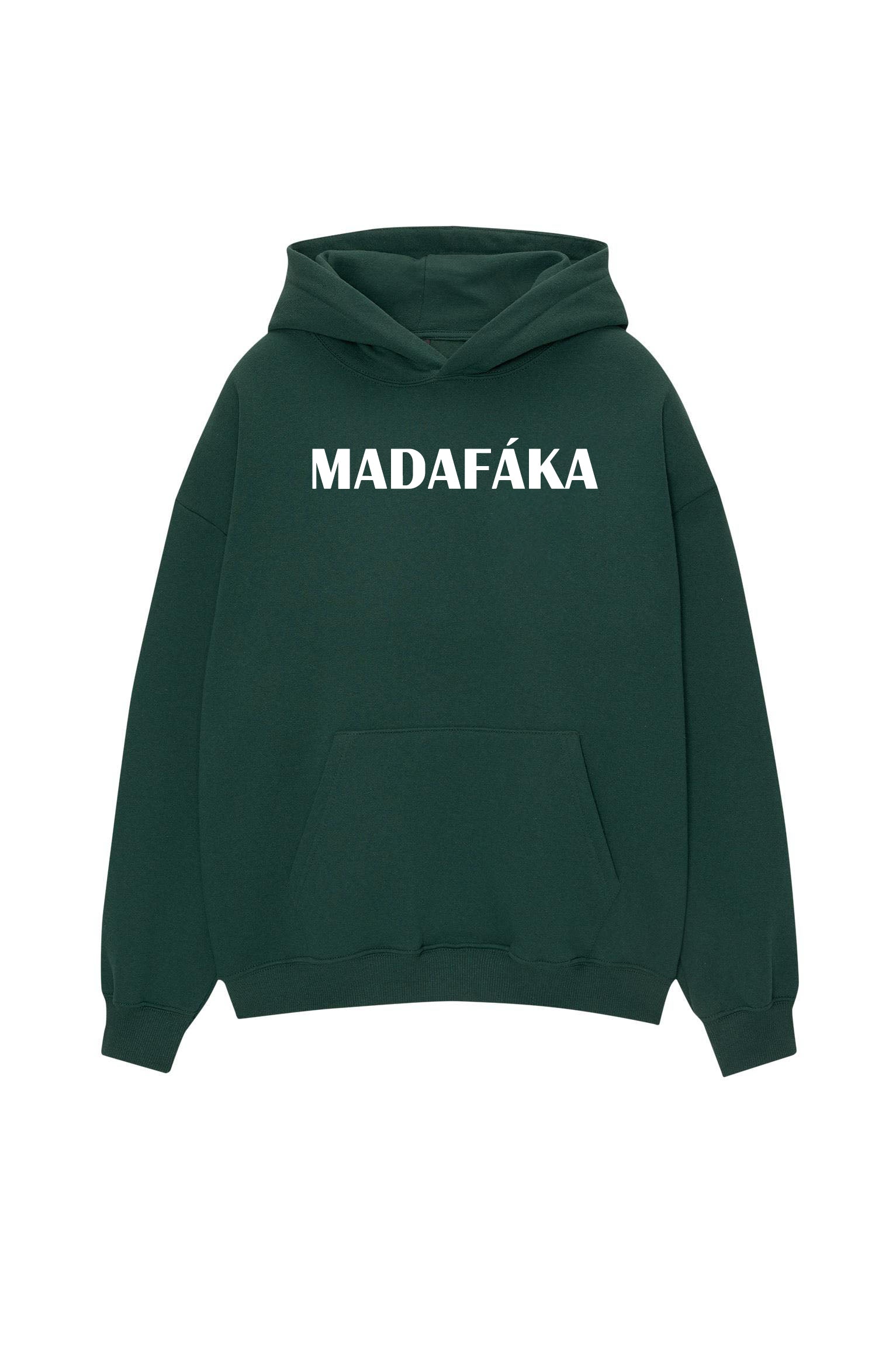 Dark green -Madafaka- Printed Oversize Hoodie