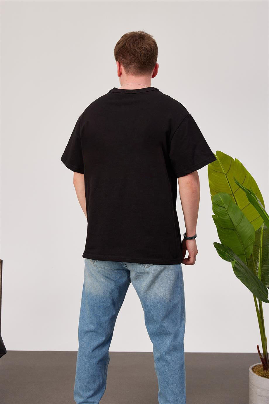 Black -Heart- Printed Oversize T-Shirt