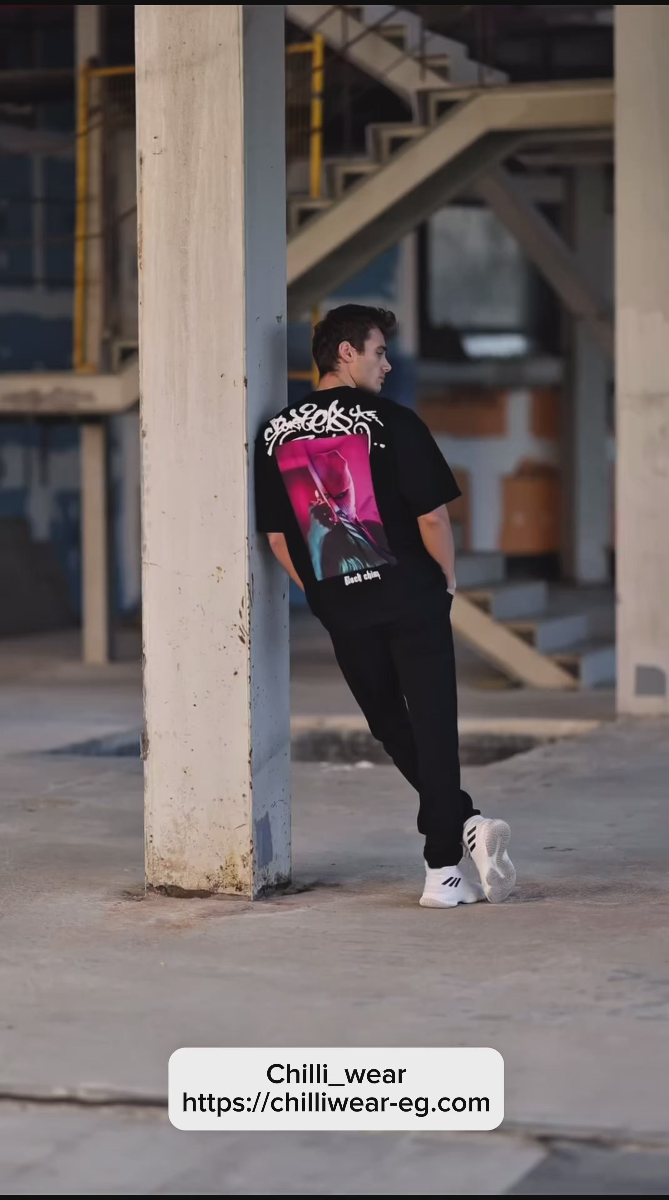 White -Raised- Printed Oversize T-Shirt