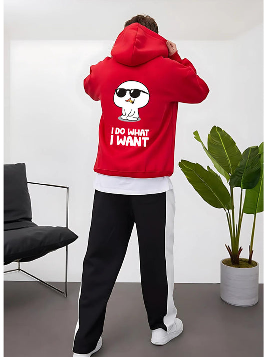 Red -cool gang- Printed Oversize Hoodie